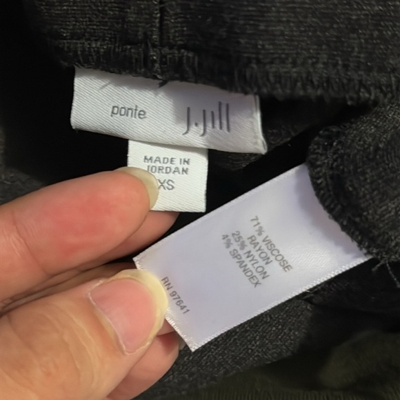 J. Jill Dark Heathered Gray Ponte Knit Pants Stretch Pull On Elastic Wide Leg XS - Picture 5 of 5